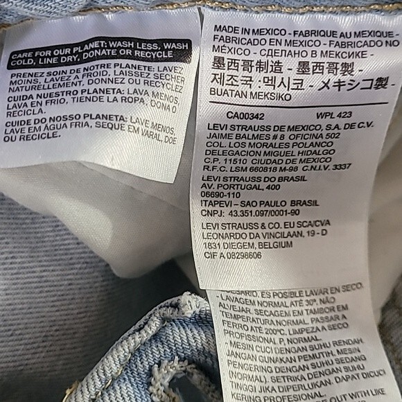 Levi’s 501 Button Fly Raw Hem Distressed White Oak Cone Denim Jeans. Size 28 - Picture 11 of 13